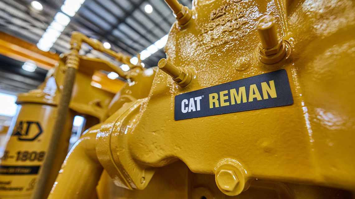 Cat Reman decal placed on an engine
