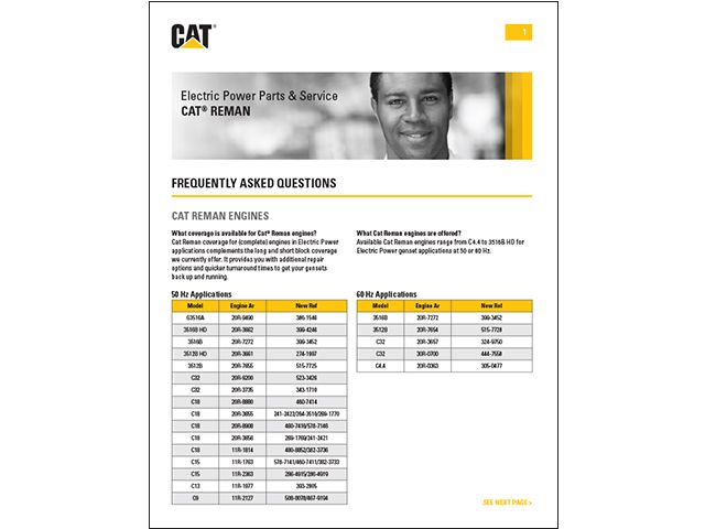 Electric Power Parts & Service - Reman Engines