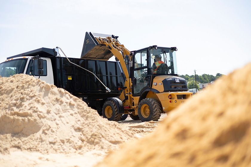 With mulch bucket