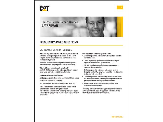 Electric Power Parts & Service - Reman Generator Ends