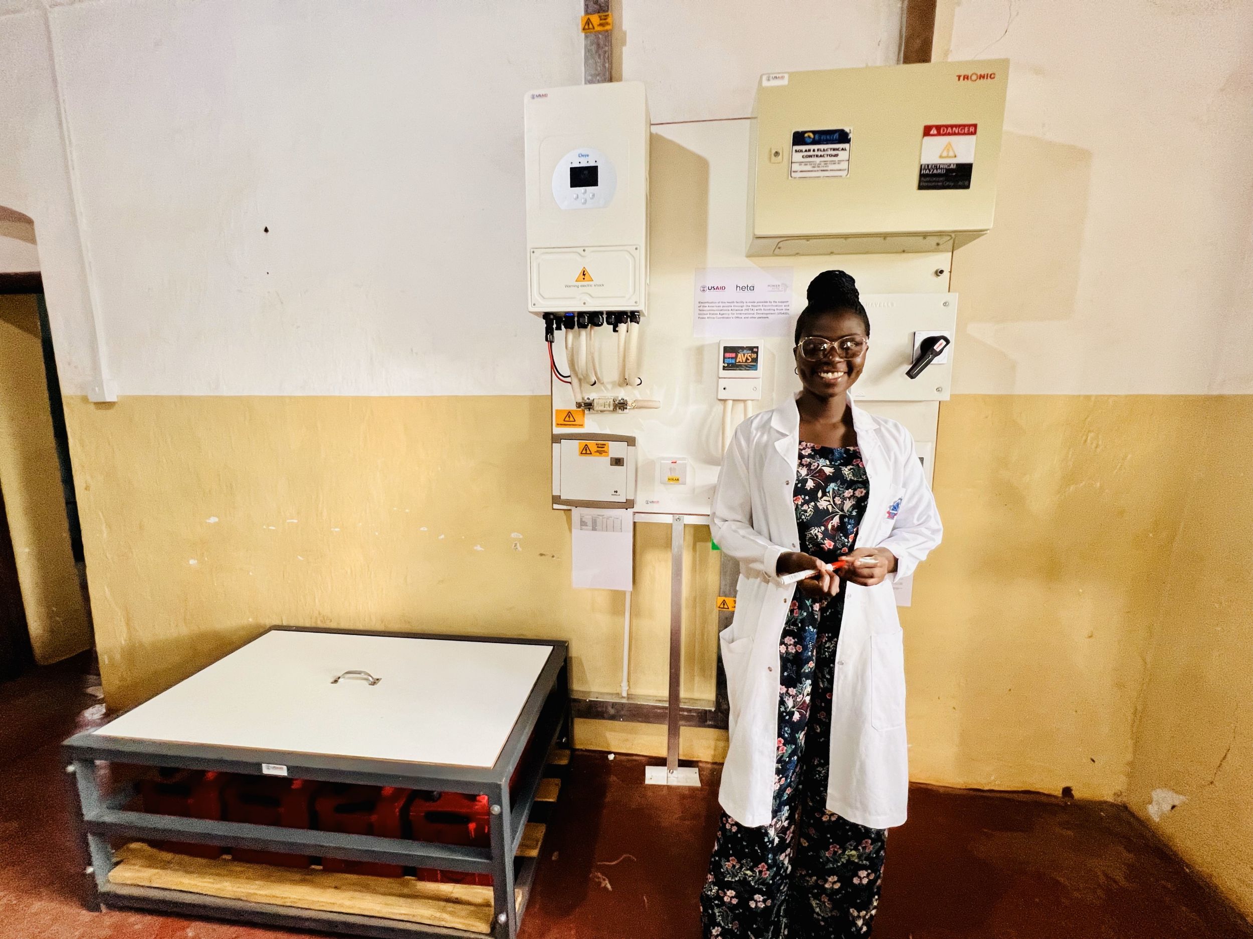 Female doctor inside a rural health clinic.