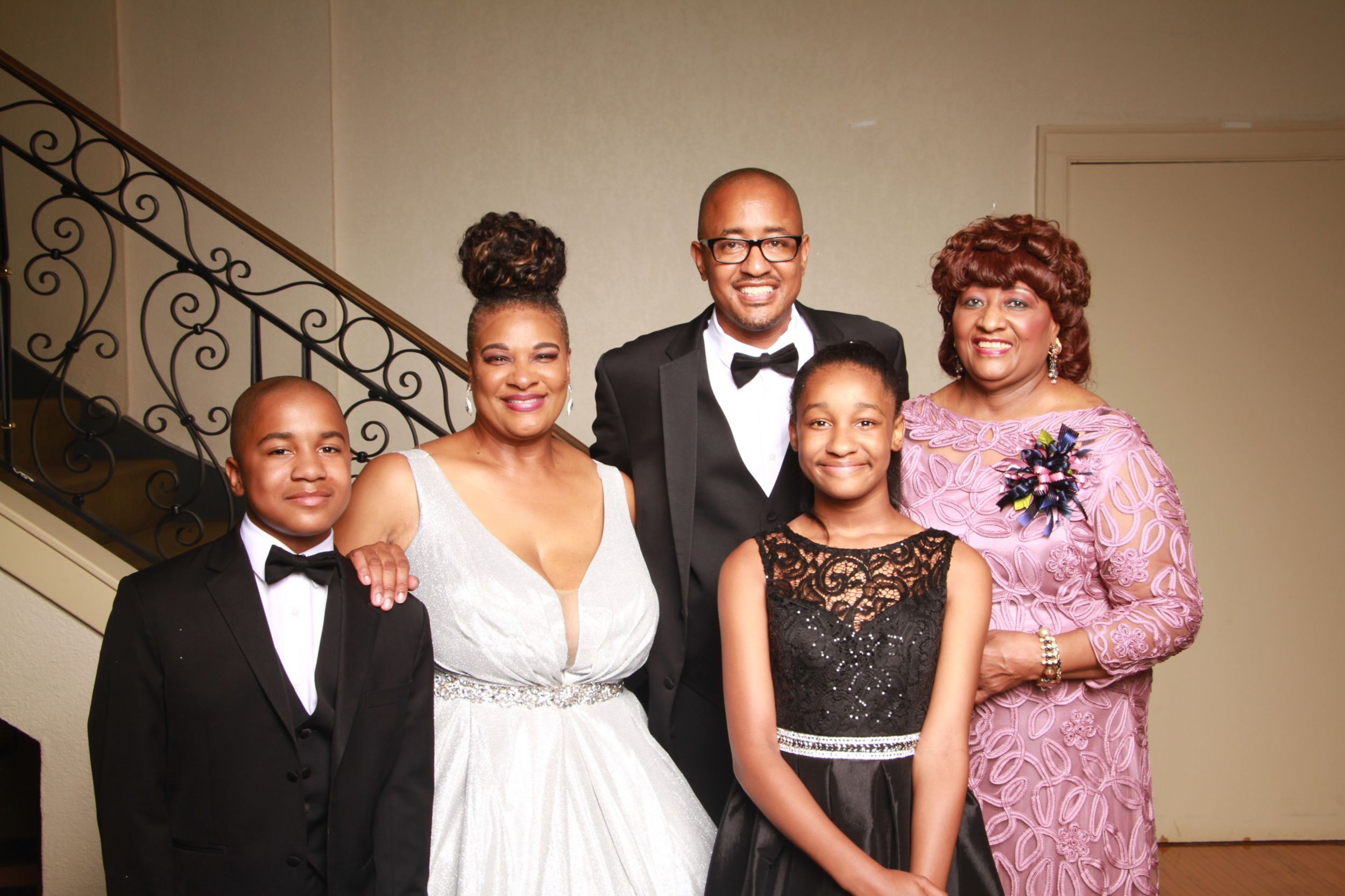 woman with her family