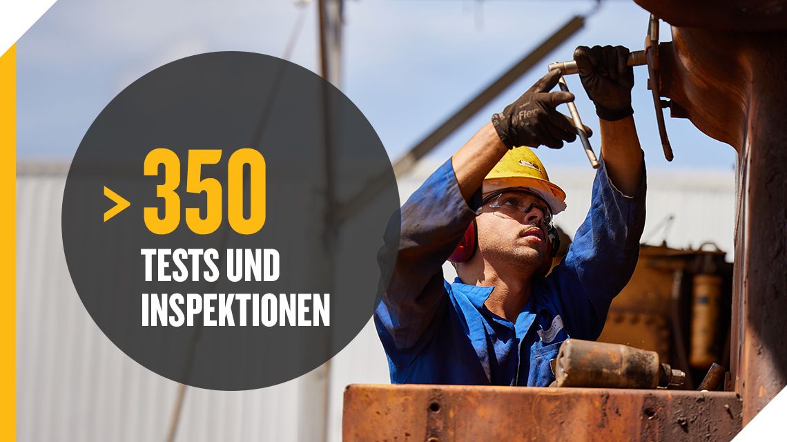 >350 Tests und Inspektionen
