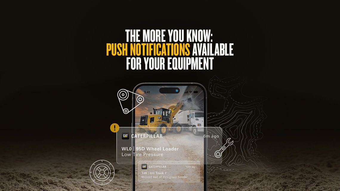 caterpillar equipment push notifications