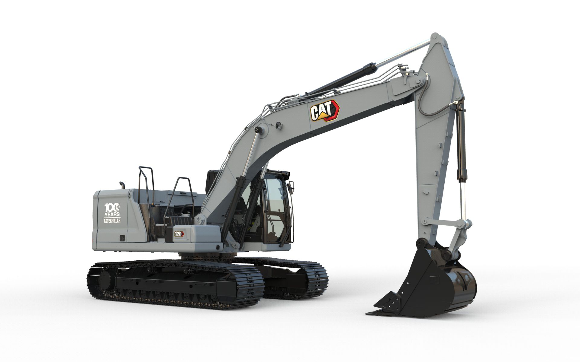 320 excavator with centennial paint job