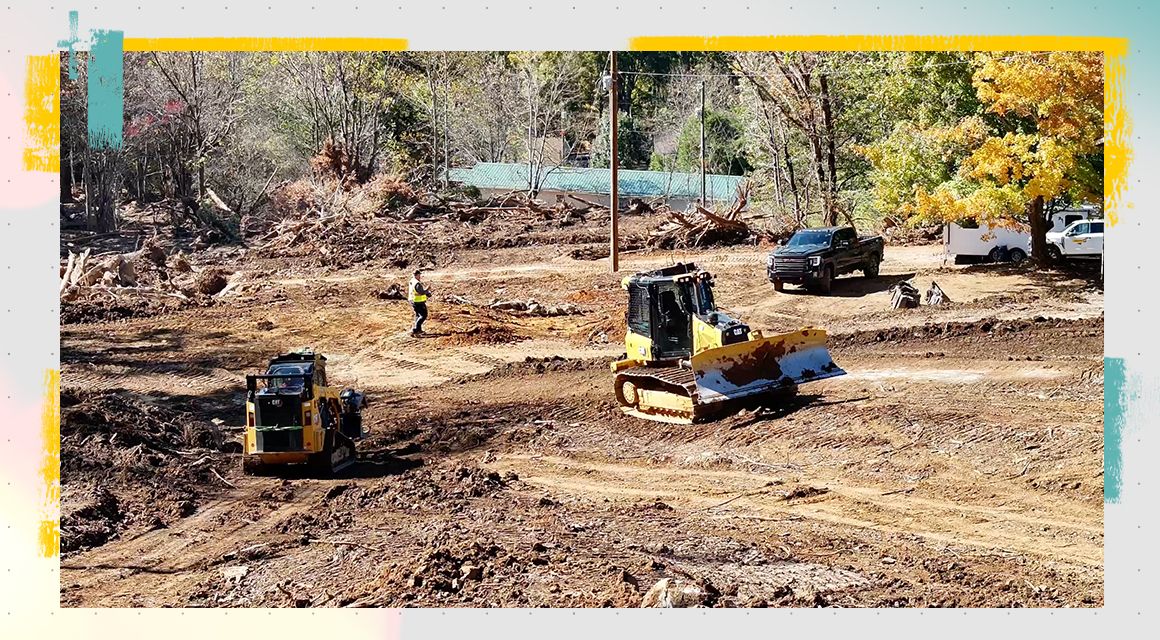 Cat machines working on a job site