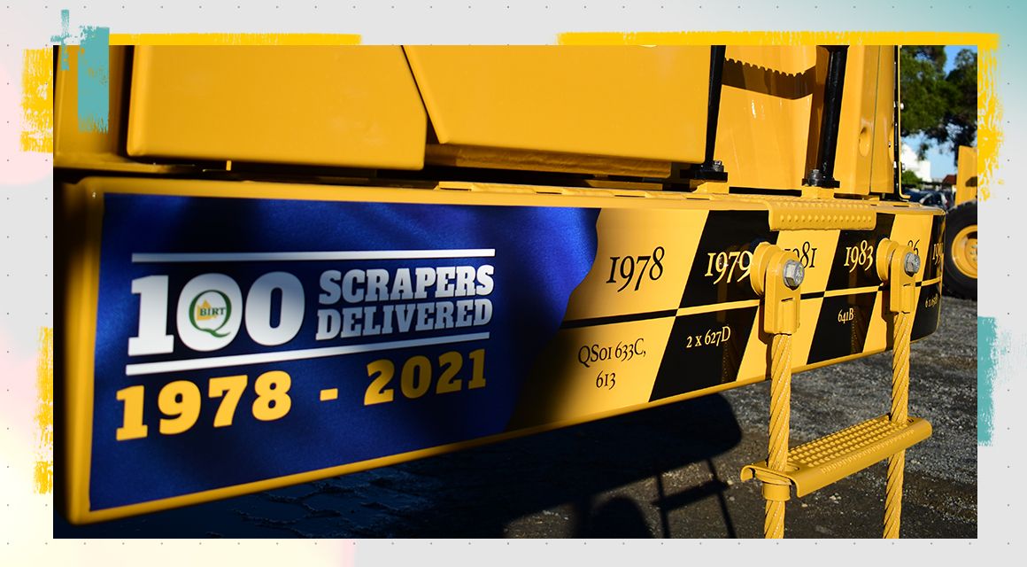 Close-up of signage on a Cat Scraper