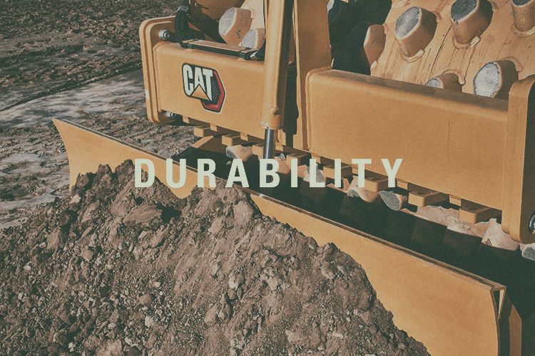 a machine moving earth with "Durability" embedded in the image
