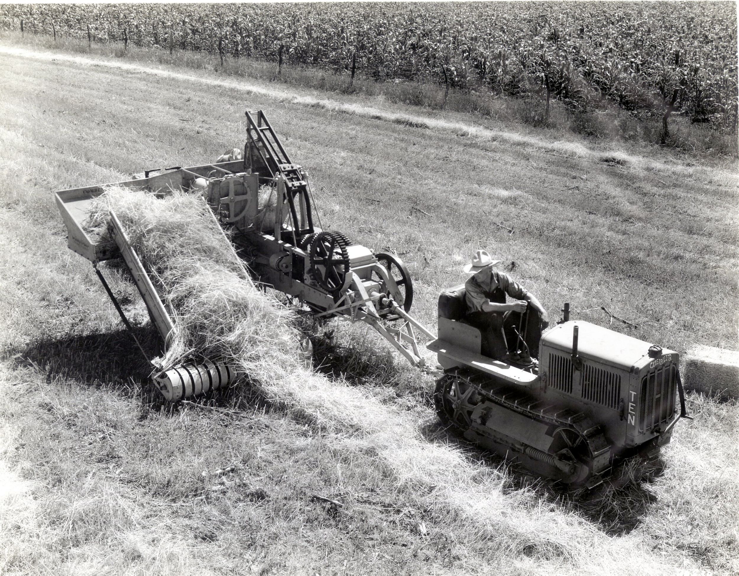Caterpillar Ten Track-Type Tractor working in a field, ca. 1930.