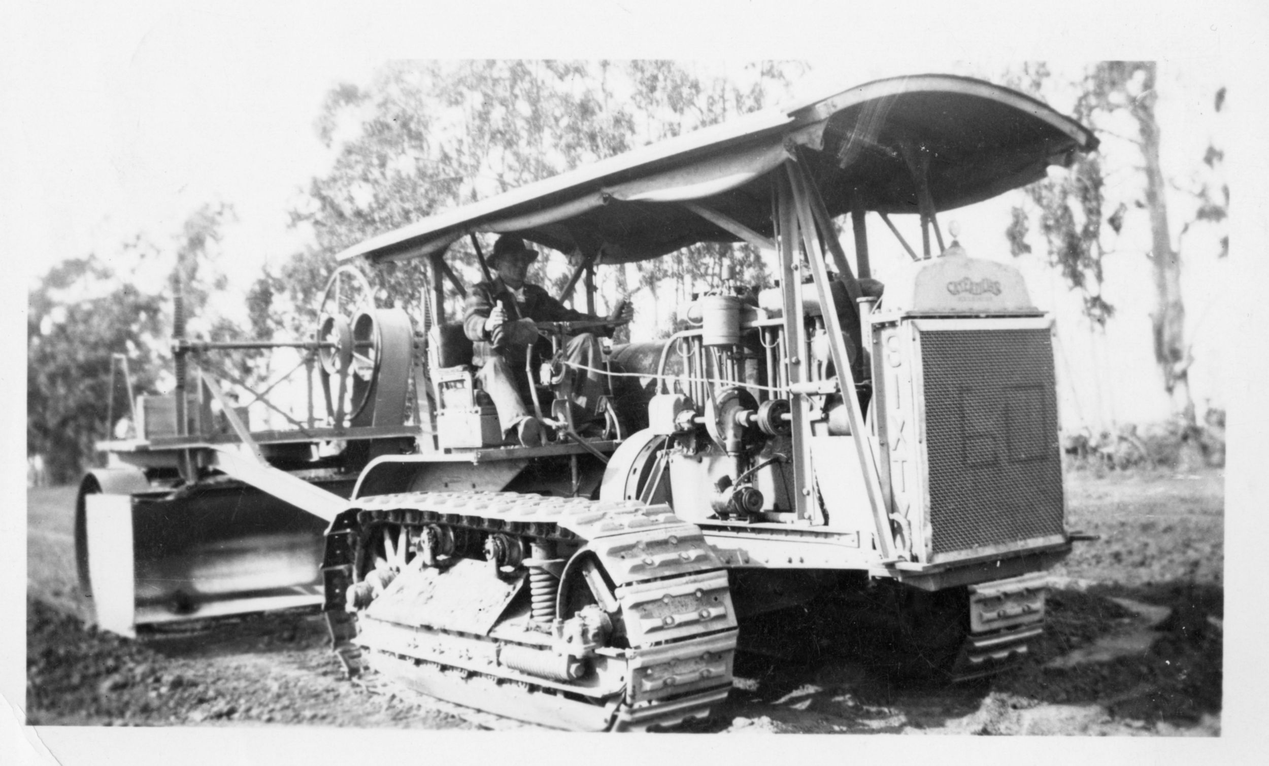 Caterpillar Sixty Track-Type Tractor working on the Gisler family farm, undated.