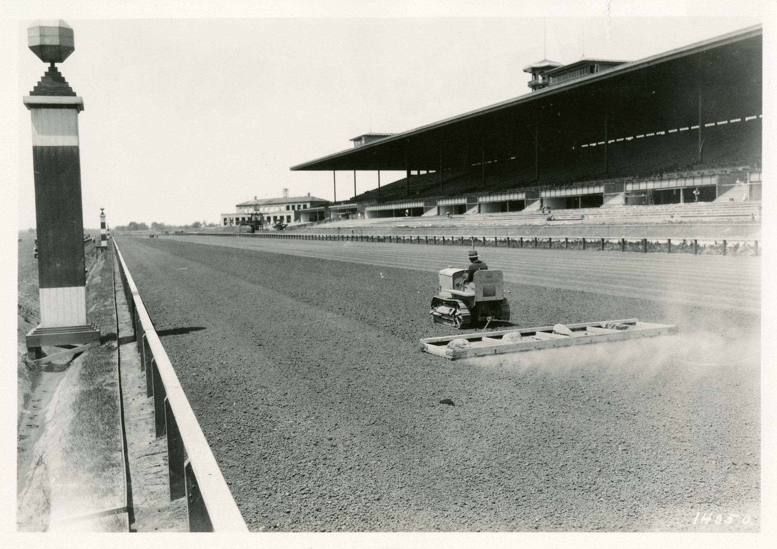 Caterpillar Ten Track-Type Tractor working at the Arlington Heights Racetrack in Arlington Heights, Illinois, May 21, 1929.