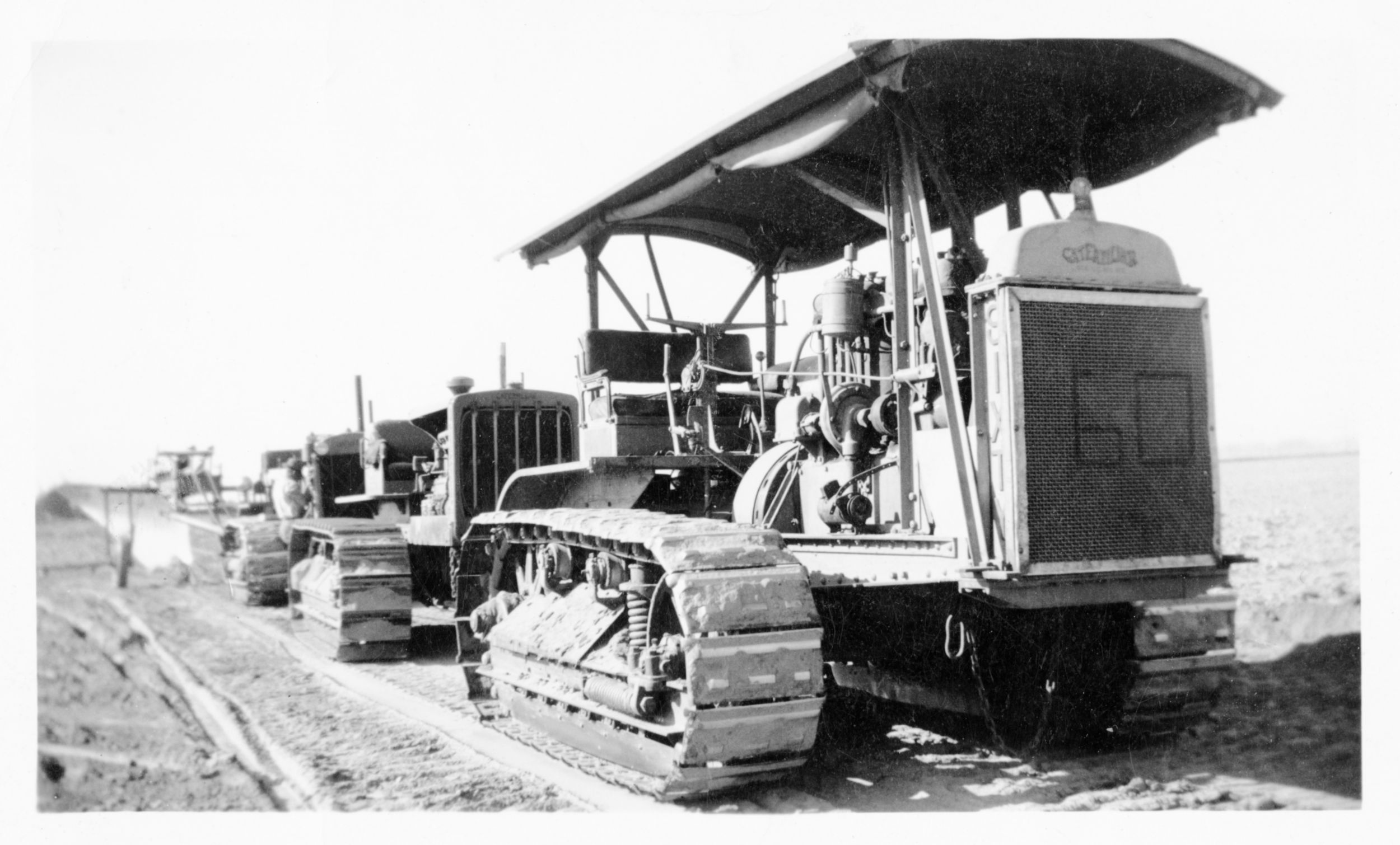 Caterpillar Sixty Track-Type Tractor working on the Gisler family farm, undated.