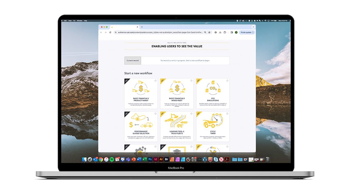 Mac computer showing a Cat Financial page