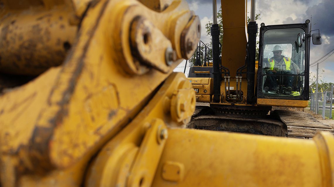 view of a machine operator from the front of a machine