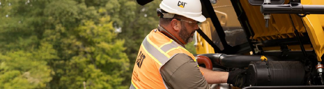 Man servicing machine