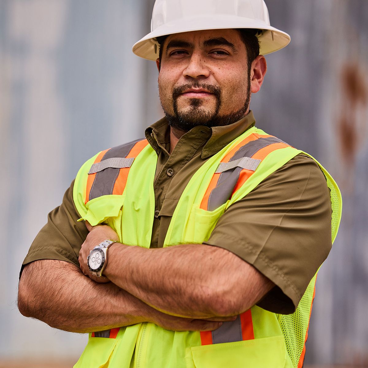 Cat employee smiling at camera
