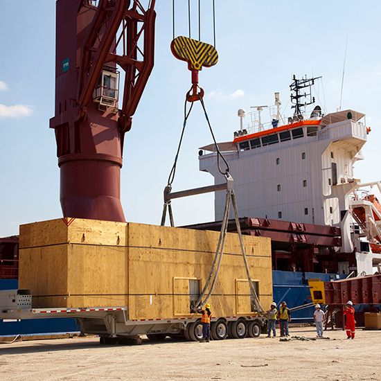 Cargo ship transporting goods