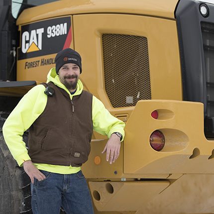 Cat operator smiling at camera