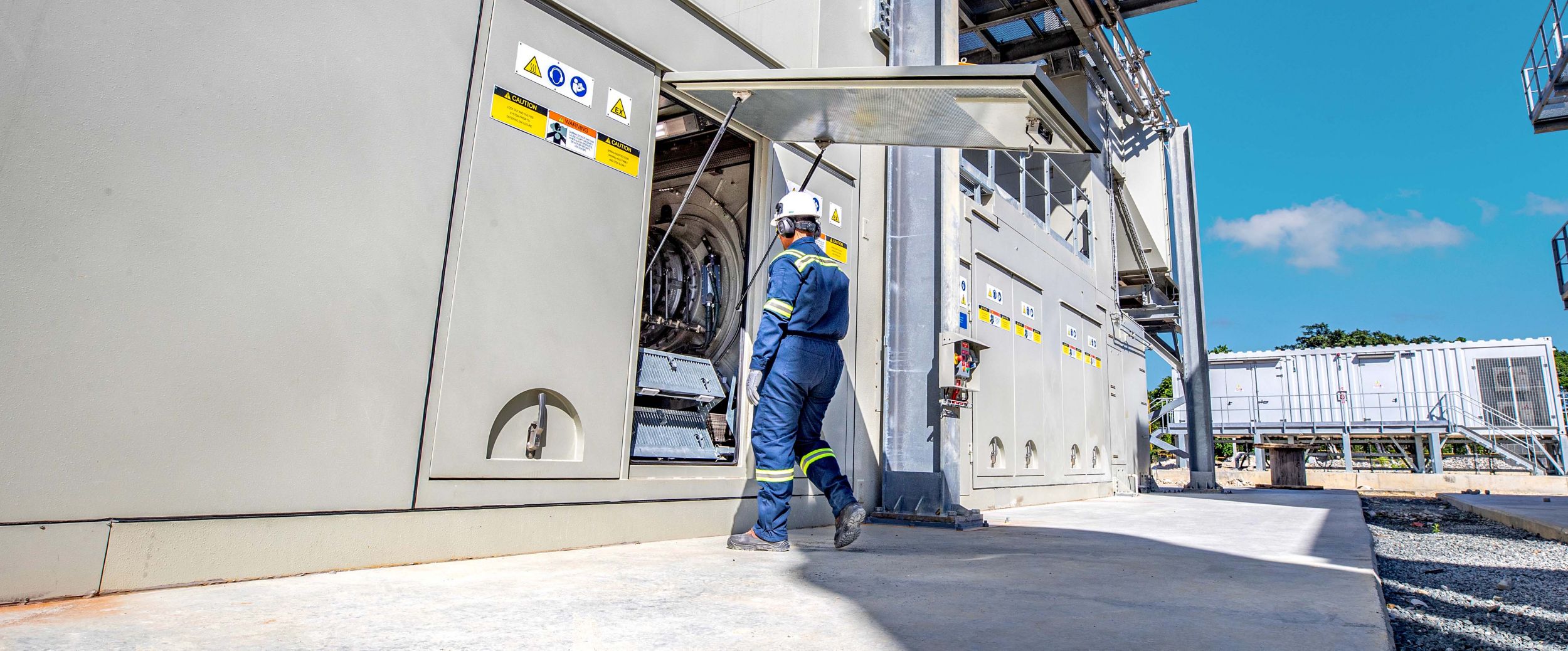 person servicing equipment