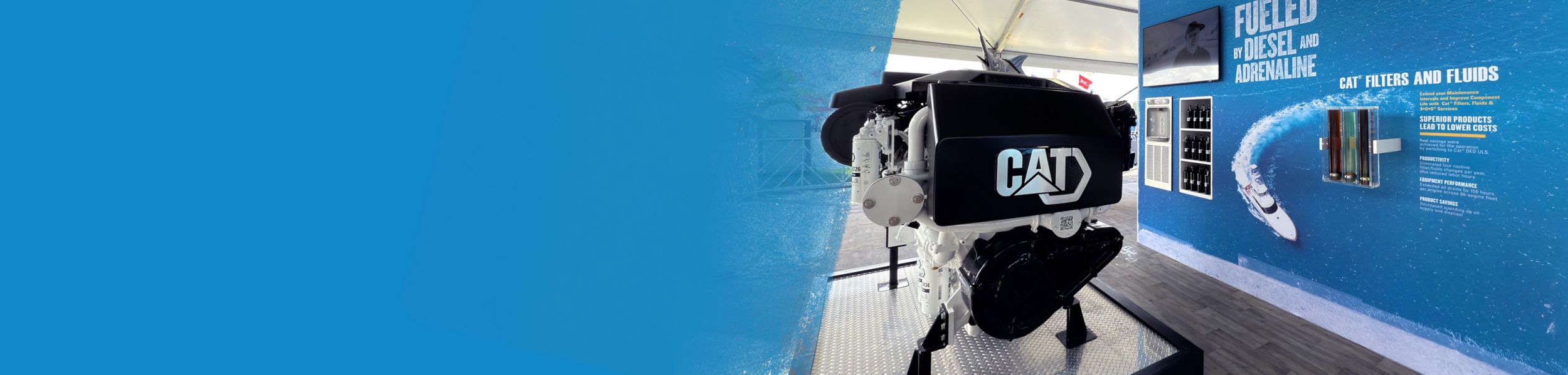 Cat engine on display at trade show