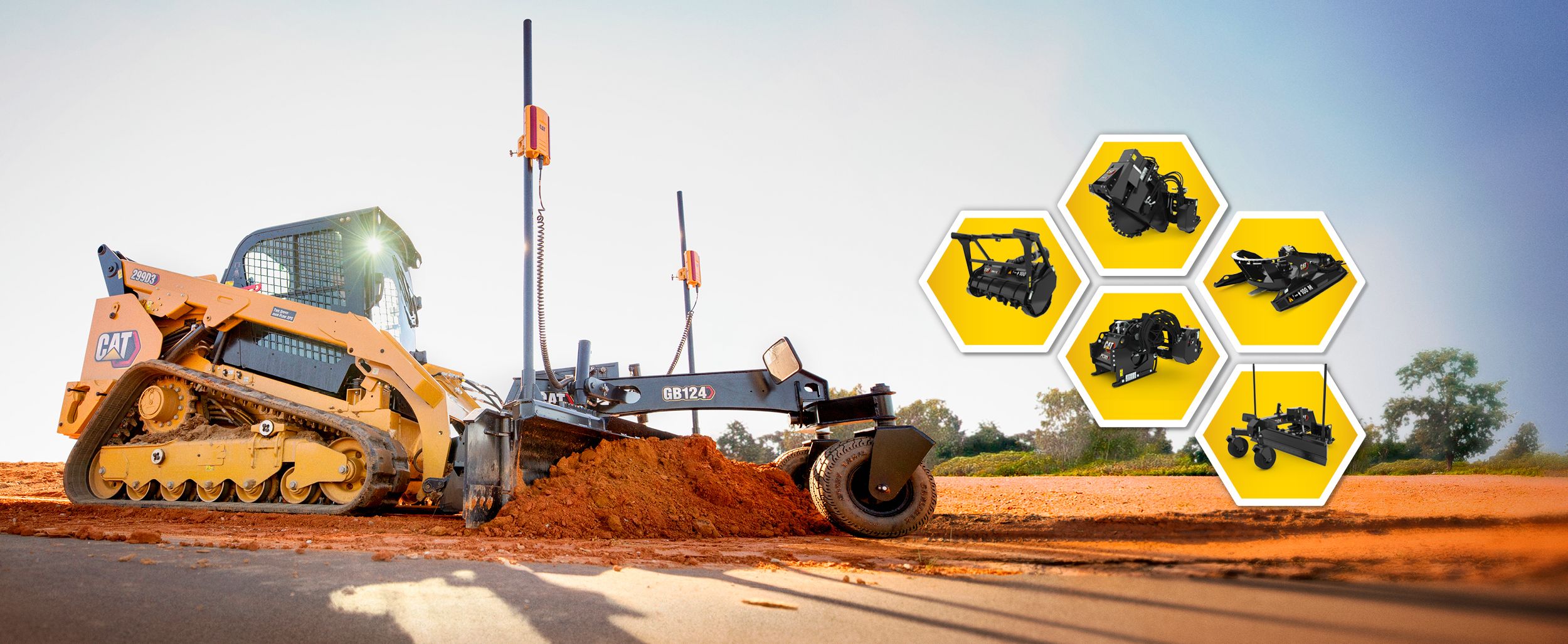 Machine with Cat attachment