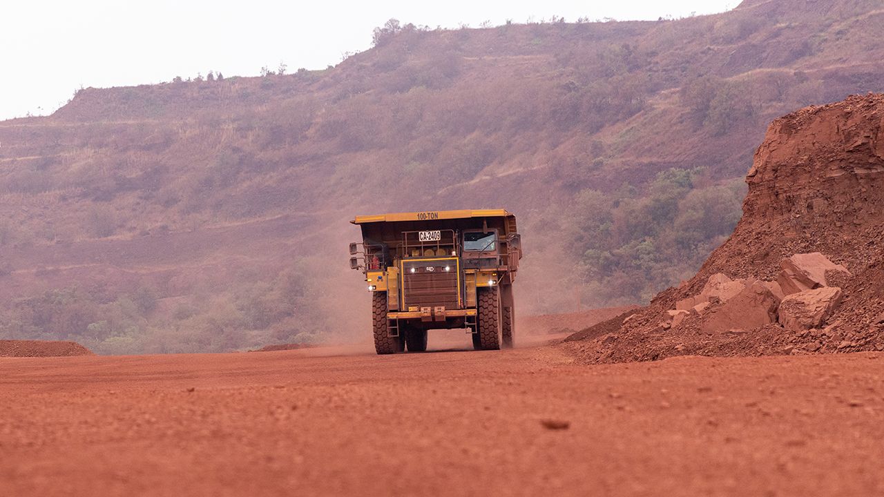 Mining truck at job site