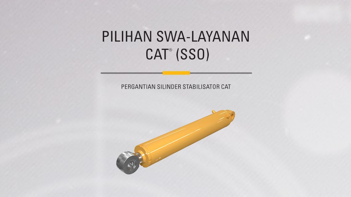 Hydraulic - stabilizer cylinder on gray background