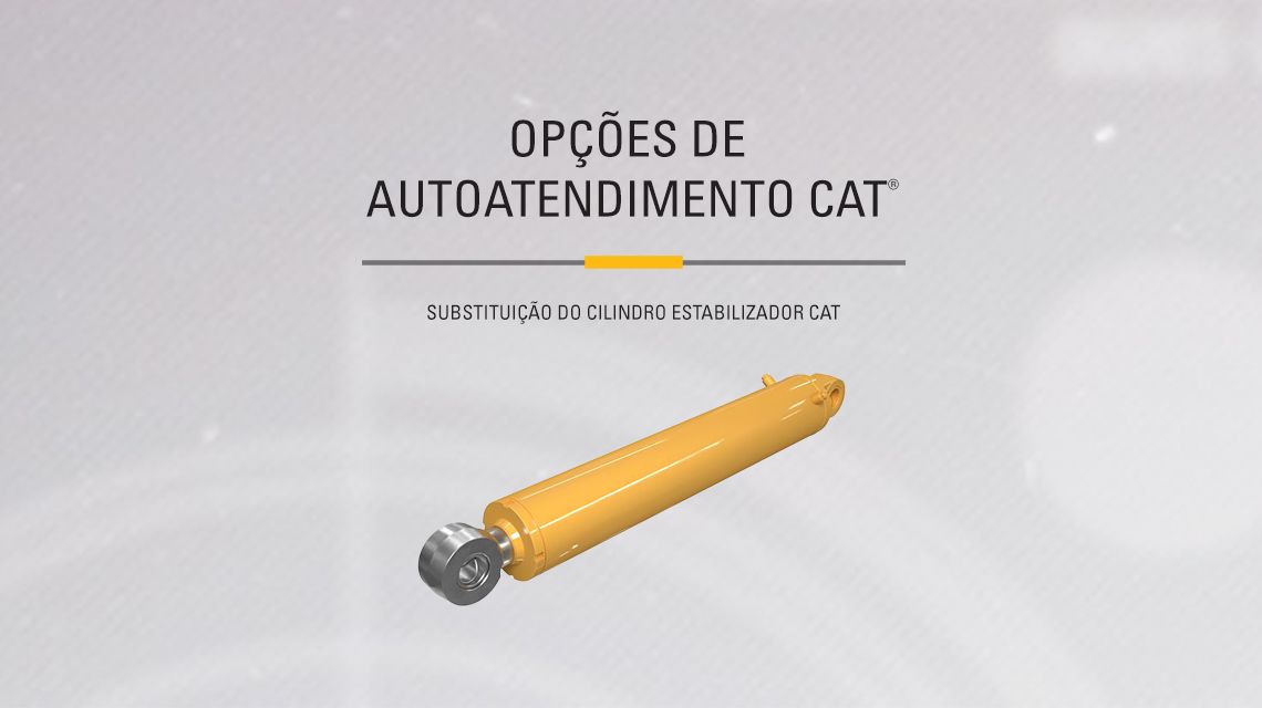 Hydraulic - stabilizer cylinder on gray background