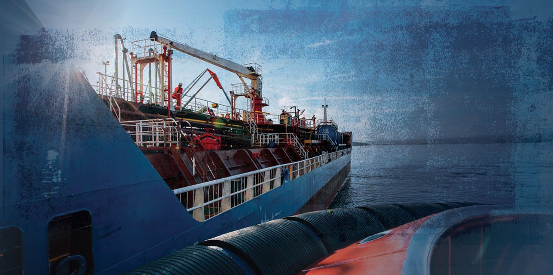 Vessel traveling on the ocean