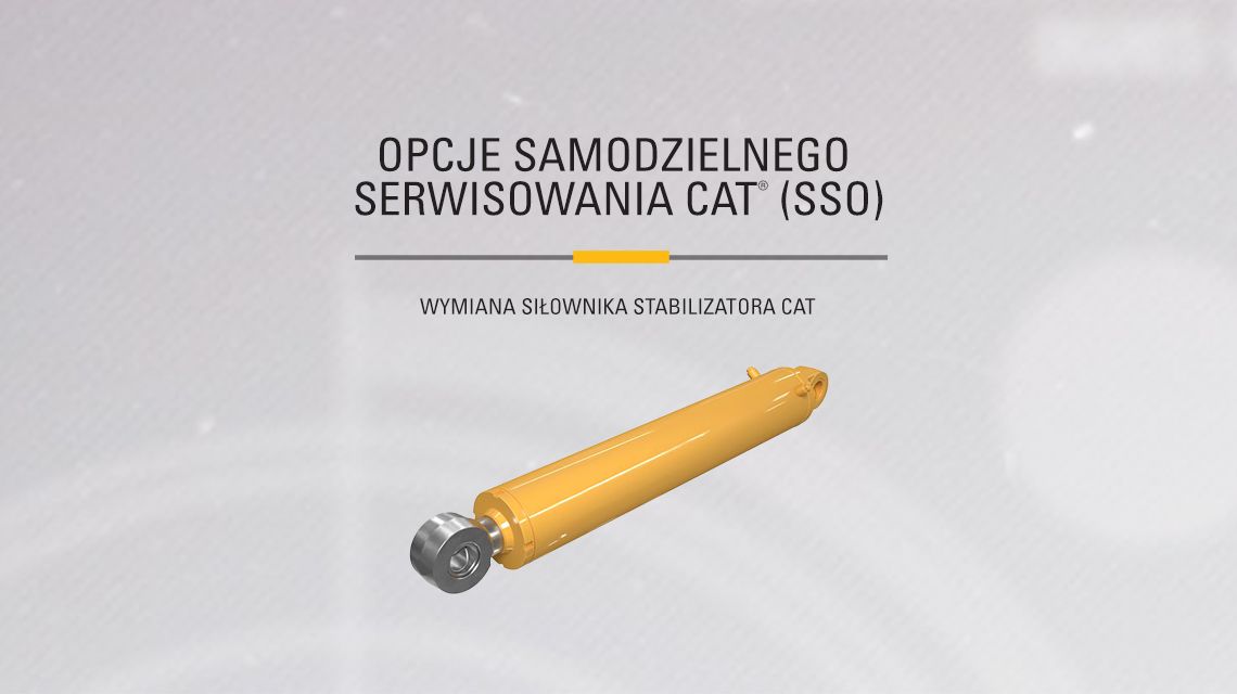 Hydraulic - stabilizer cylinder on gray background