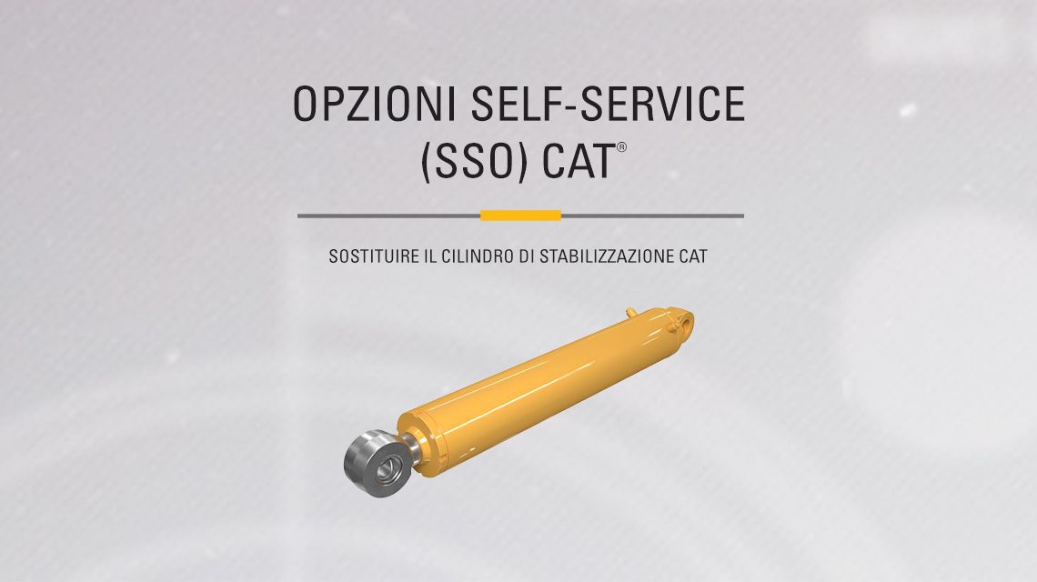 Hydraulic - stabilizer cylinder on gray background