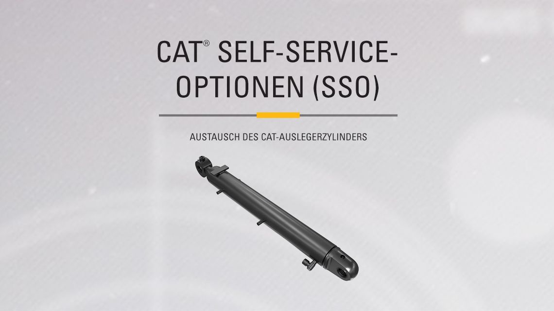 Hydraulic Boom Cylinder on gray textured background