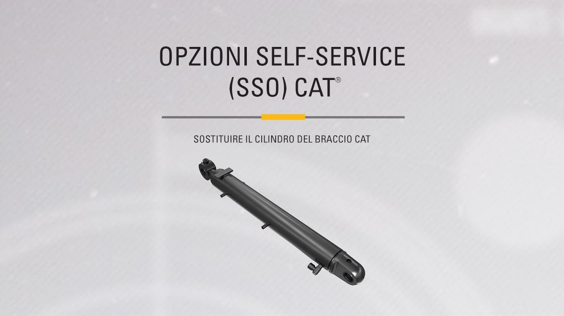 Hydraulic Boom Cylinder on gray textured background