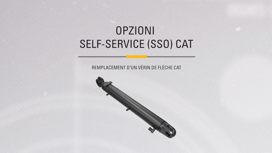 Hydraulic Boom Cylinder on gray textured background