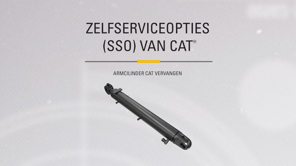 Hydraulic Boom Cylinder on gray textured background