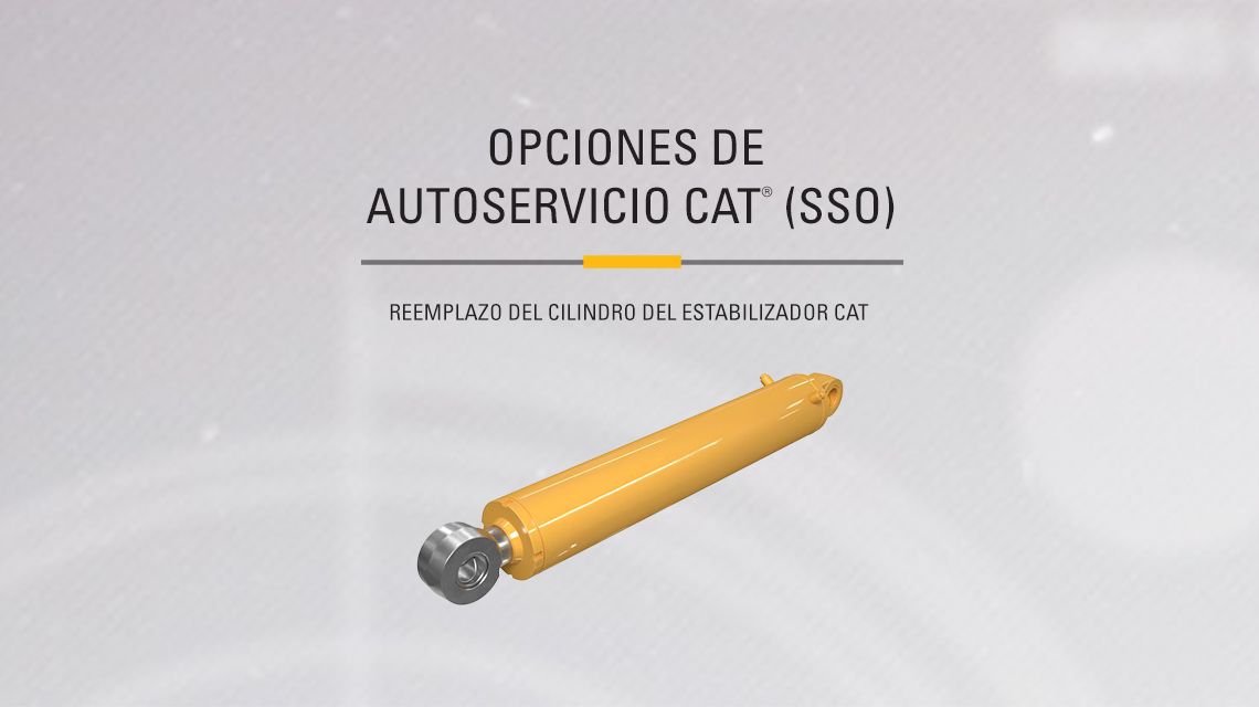 Hydraulic - stabilizer cylinder on gray background