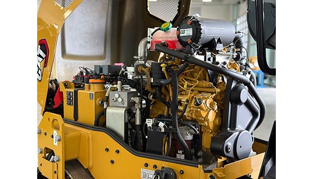 Under the hood of the Cat CC2.7 tandem roller.