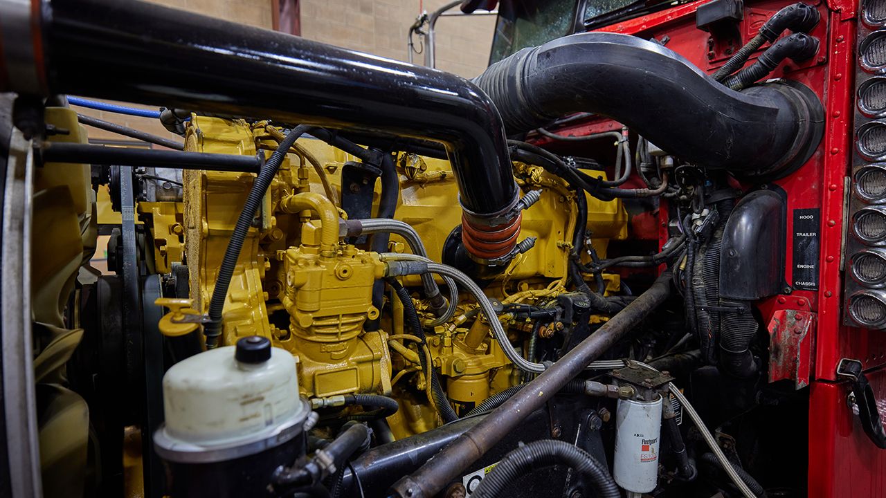 a Cat truck engine