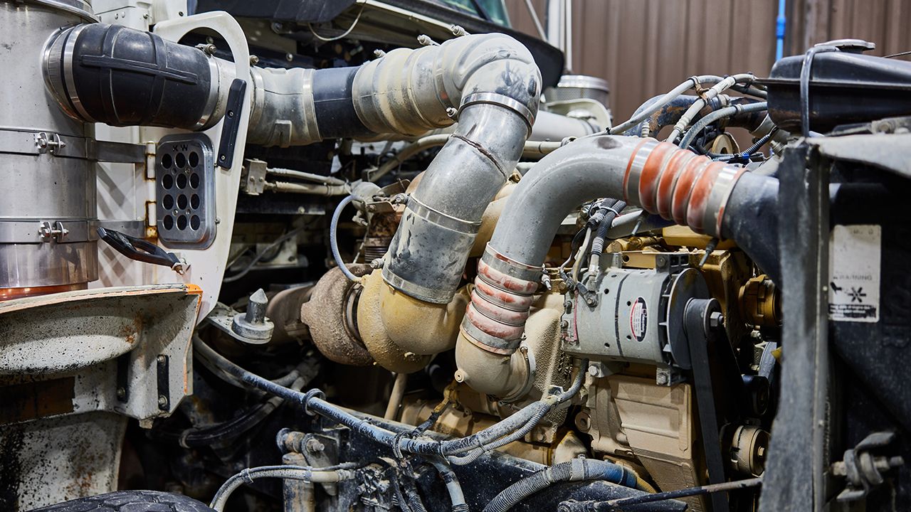 a Cat truck engine