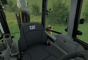 la cabina de una máquina de construcción caterpillar