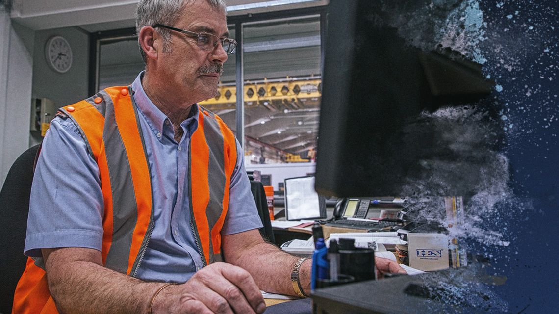 Man working on a computer
