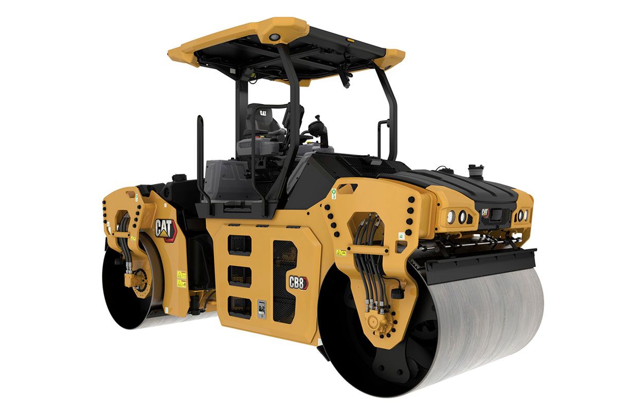 Una foto de los rodillos vibratorios tándem Caterpillar CB8