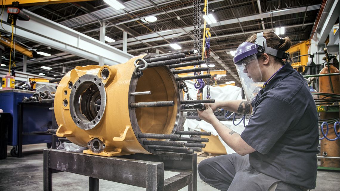 Mining truck driving through mining site