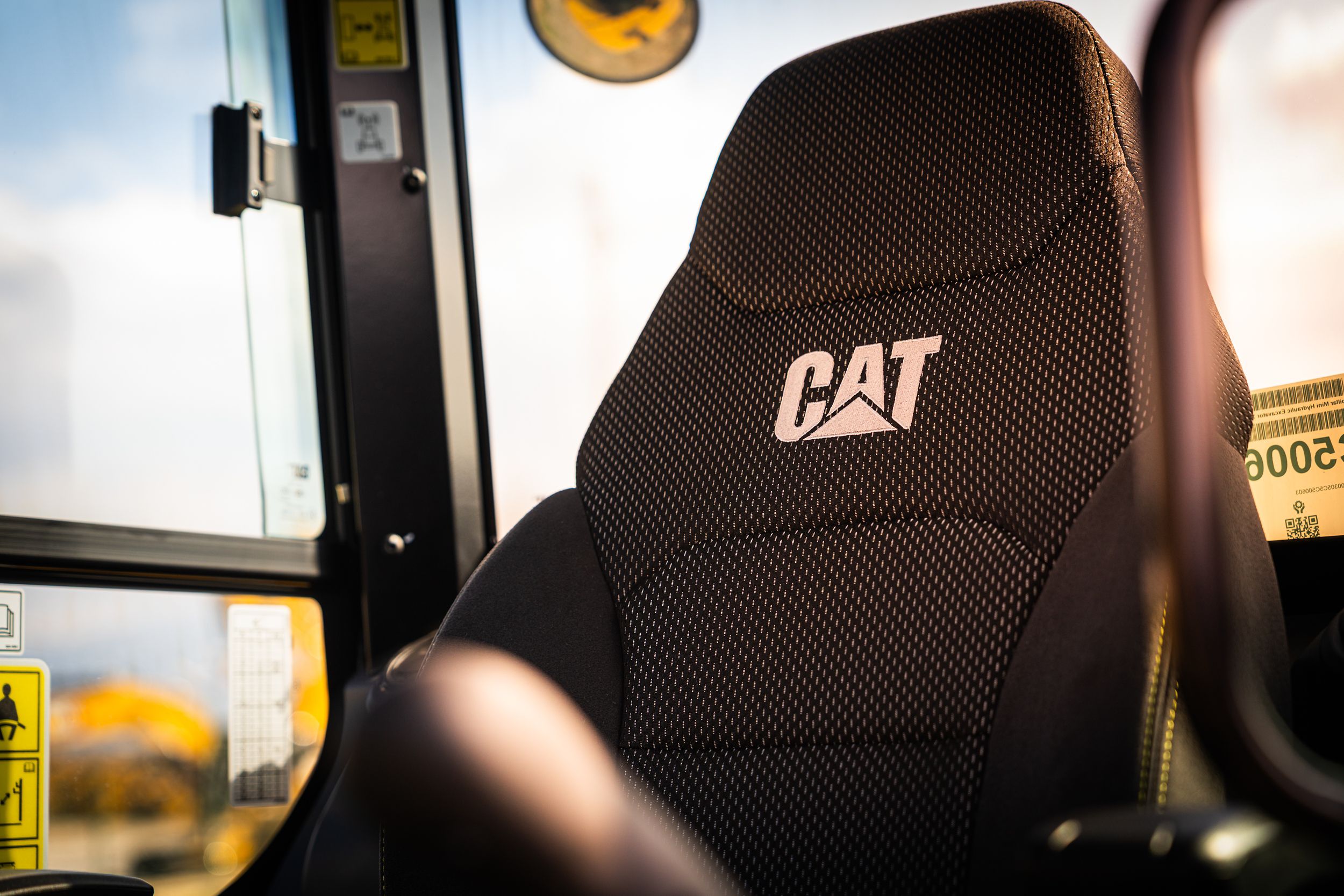 Mini excavator interior seat