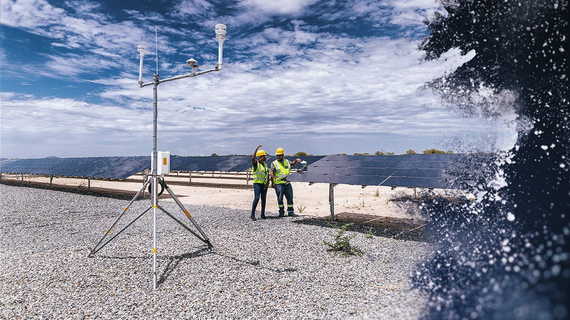 Two People on an Electric Power Jobsite