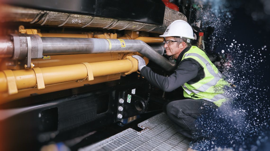 Man Working on Electric Power Equipment