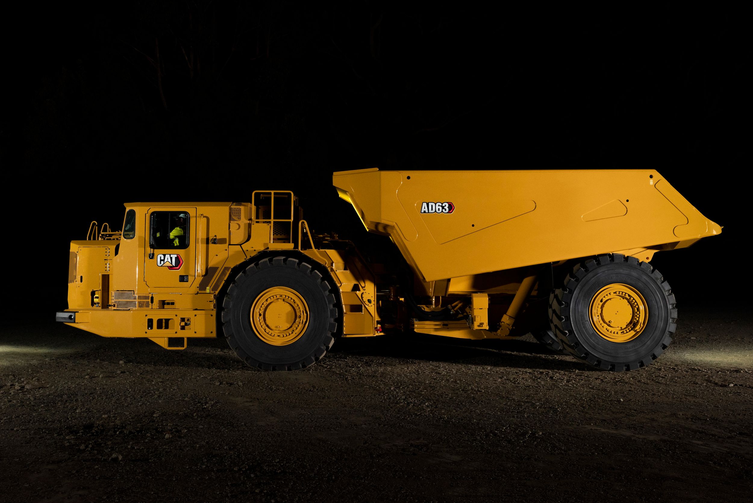 Underground truck being loaded