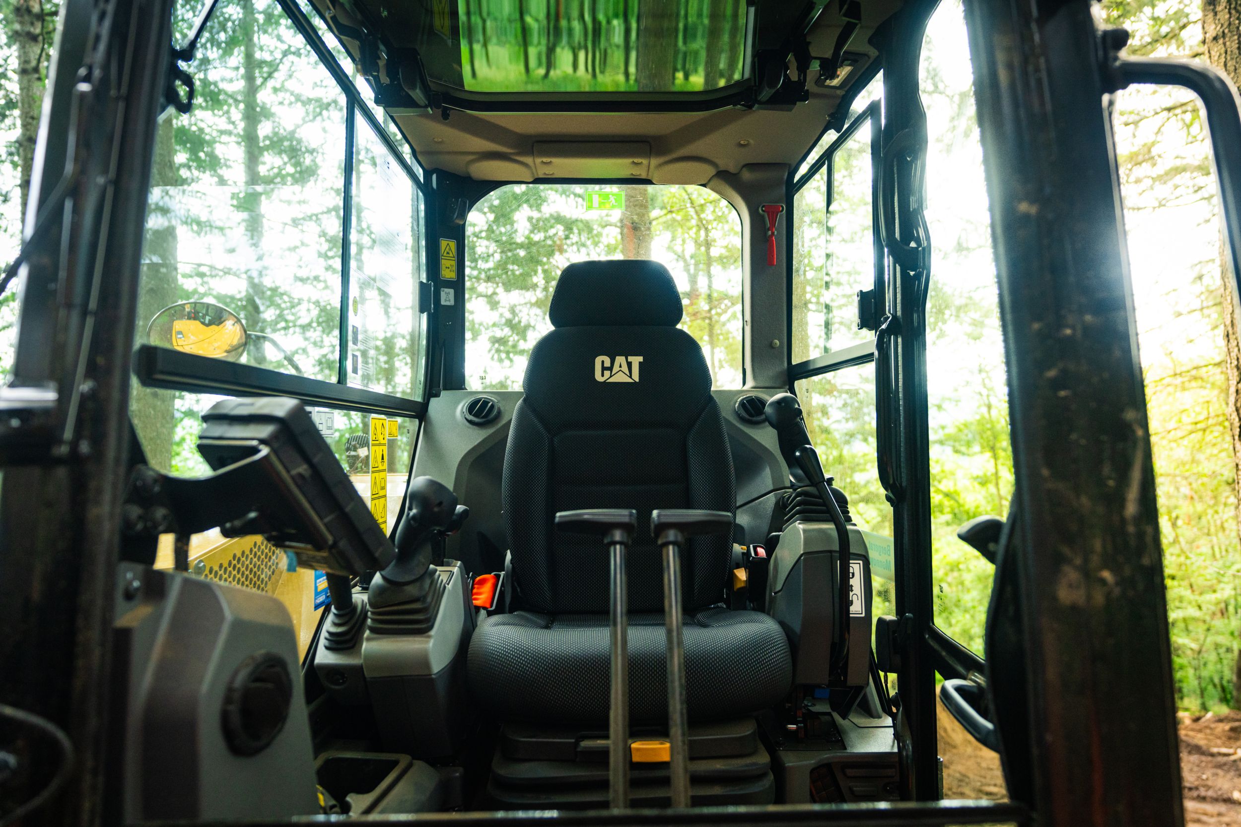 Cabin of Cat mini excavator