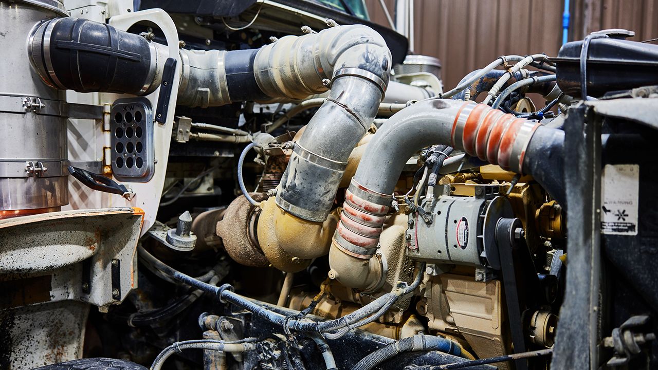 a Cat truck engine