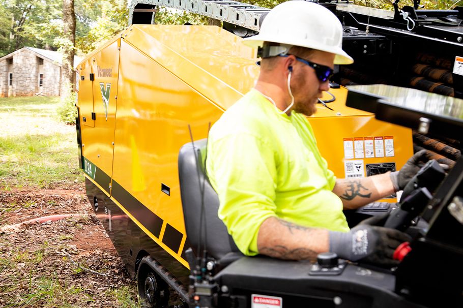 Operator working with a Vermeer D24 Horizontal Directional Drill